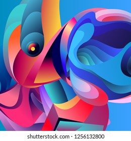 Vector illustration Abstract background with 3d colorful fluid. Trendy Colorful Background Design Illustration.