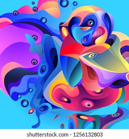 Vector illustration Abstract background with 3d colorful fluid. Trendy Colorful Background Design Illustration.