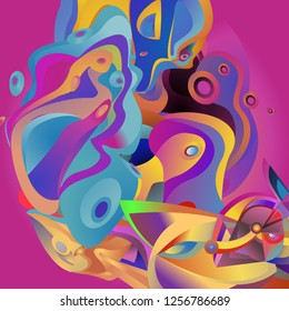 Vector illustration Abstract background with 3d colorful fluid. Trendy Colorful Background Design Illustration.