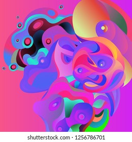 Vector illustration Abstract background with 3d colorful fluid. Trendy Colorful Background Design Illustration.