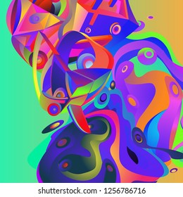 Vector illustration Abstract background with 3d colorful fluid. Trendy Colorful Background Design Illustration.