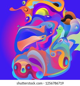 Vector illustration Abstract background with 3d colorful fluid. Trendy Colorful Background Design Illustration.