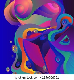 Vector illustration Abstract background with 3d colorful fluid. Trendy Colorful Background Design Illustration.