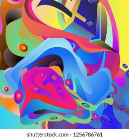 Vector illustration Abstract background with 3d colorful fluid. Trendy Colorful Background Design Illustration.