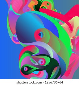Vector illustration Abstract background with 3d colorful fluid. Trendy Colorful Background Design Illustration.