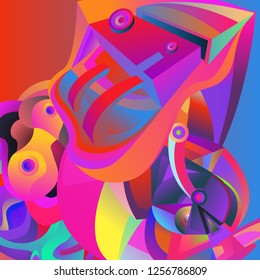 Vector illustration Abstract background with 3d colorful fluid. Trendy Colorful Background Design Illustration.