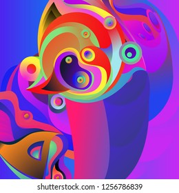 Vector illustration Abstract background with 3d colorful fluid. Trendy Colorful Background Design Illustration.