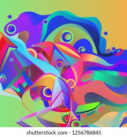 Vector illustration Abstract background with 3d colorful fluid. Trendy Colorful Background Design Illustration.