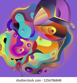 Vector illustration Abstract background with 3d colorful fluid. Trendy Colorful Background Design Illustration.