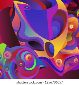 Vector illustration Abstract background with 3d colorful fluid. Trendy Colorful Background Design Illustration.