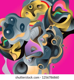 Vector illustration Abstract background with 3d colorful fluid. Trendy Colorful Background Design Illustration.