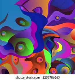 Vector illustration Abstract background with 3d colorful fluid. Trendy Colorful Background Design Illustration.
