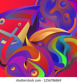 Vector illustration Abstract background with 3d colorful fluid. Trendy Colorful Background Design Illustration.