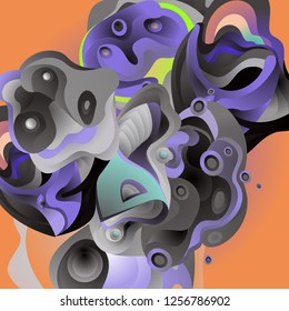 Vector illustration Abstract background with 3d colorful fluid. Trendy Colorful Background Design Illustration.