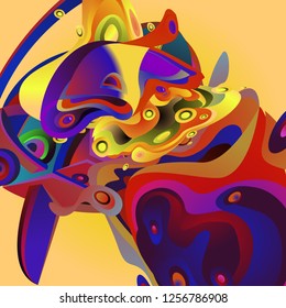 Vector illustration Abstract background with 3d colorful fluid. Trendy Colorful Background Design Illustration.