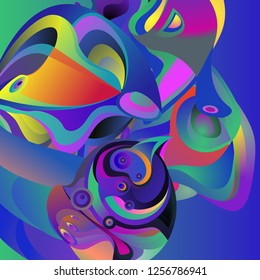 Vector illustration Abstract background with 3d colorful fluid. Trendy Colorful Background Design Illustration.