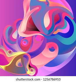 Vector illustration Abstract background with 3d colorful fluid. Trendy Colorful Background Design Illustration.