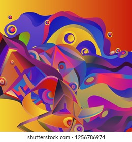 Vector illustration Abstract background with 3d colorful fluid. Trendy Colorful Background Design Illustration.