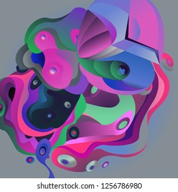 Vector illustration Abstract background with 3d colorful fluid. Trendy Colorful Background Design Illustration.