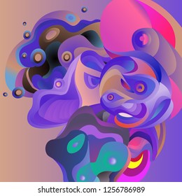 Vector illustration Abstract background with 3d colorful fluid. Trendy Colorful Background Design Illustration.
