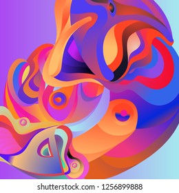 Vector illustration Abstract background with 3d colorful fluid. Trendy Colorful Background Design Illustration.