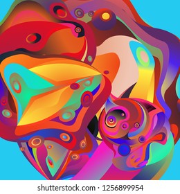 Vector illustration Abstract background with 3d colorful fluid. Trendy Colorful Background Design Illustration.
