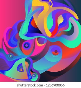 Vector illustration Abstract background with 3d colorful fluid. Trendy Colorful Background Design Illustration.