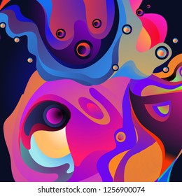 Vector illustration Abstract background with 3d colorful fluid. Trendy Colorful Background Design Illustration.