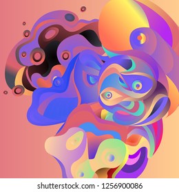 Vector illustration Abstract background with 3d colorful fluid. Trendy Colorful Background Design Illustration.