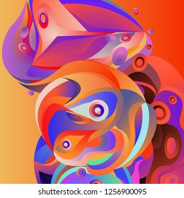 Vector illustration Abstract background with 3d colorful fluid. Trendy Colorful Background Design Illustration.