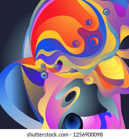 Vector illustration Abstract background with 3d colorful fluid. Trendy Colorful Background Design Illustration.