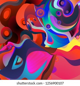 Vector illustration Abstract background with 3d colorful fluid. Trendy Colorful Background Design Illustration.