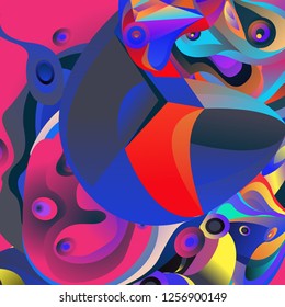 Vector illustration Abstract background with 3d colorful fluid. Trendy Colorful Background Design Illustration.