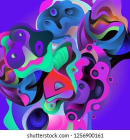 Vector illustration Abstract background with 3d colorful fluid. Trendy Colorful Background Design Illustration.