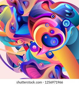 Vector illustration Abstract background with 3d colorful fluid. Trendy Colorful Background Design Illustration.