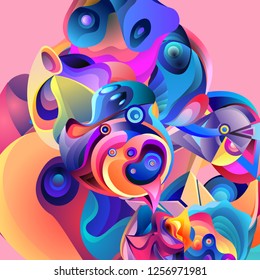 Vector illustration Abstract background with 3d colorful fluid. Trendy Colorful Background Design Illustration.