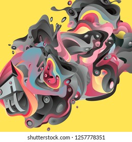 Vector illustration Abstract background with 3d colorful fluid. Trendy Colorful Background Design Illustration.