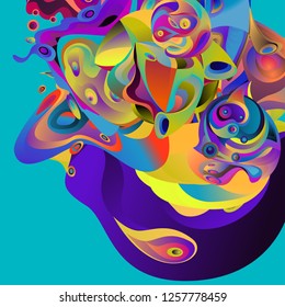 Vector illustration Abstract background with 3d colorful fluid. Trendy Colorful Background Design Illustration.