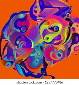 Vector illustration Abstract background with 3d colorful fluid. Trendy Colorful Background Design Illustration.