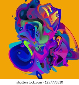 Vector illustration Abstract background with 3d colorful fluid. Trendy Colorful Background Design Illustration.