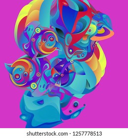 Vector illustration Abstract background with 3d colorful fluid. Trendy Colorful Background Design Illustration.