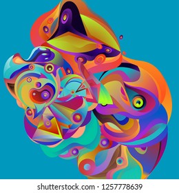 Vector illustration Abstract background with 3d colorful fluid. Trendy Colorful Background Design Illustration.