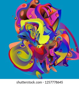 Vector illustration Abstract background with 3d colorful fluid. Trendy Colorful Background Design Illustration.
