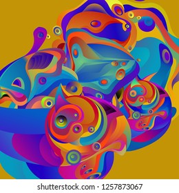 Vector illustration Abstract background with 3d colorful fluid. Trendy Colorful Background Design Illustration.