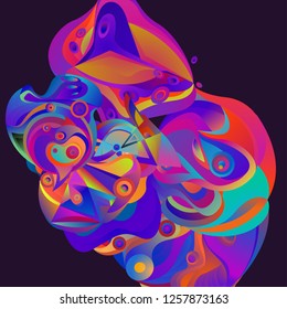 Vector illustration Abstract background with 3d colorful fluid. Trendy Colorful Background Design Illustration.