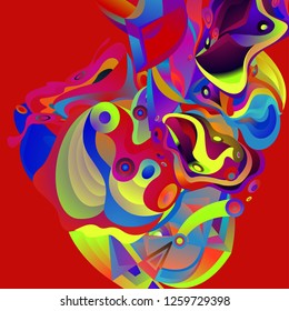 Vector illustration Abstract background with 3d colorful fluid. Trendy Colorful Background Design Illustration.