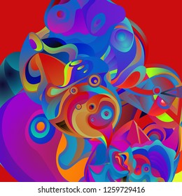 Vector illustration Abstract background with 3d colorful fluid. Trendy Colorful Background Design Illustration.