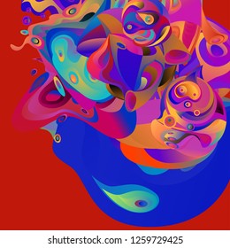 Vector illustration Abstract background with 3d colorful fluid. Trendy Colorful Background Design Illustration.