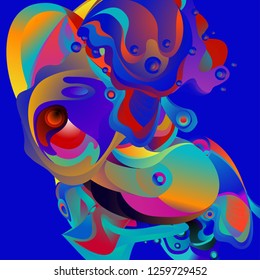 Vector illustration Abstract background with 3d colorful fluid. Trendy Colorful Background Design Illustration.