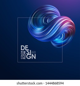 Vector illustration: Abstract background with 3d colorful fluid shape and frame. Trendy design